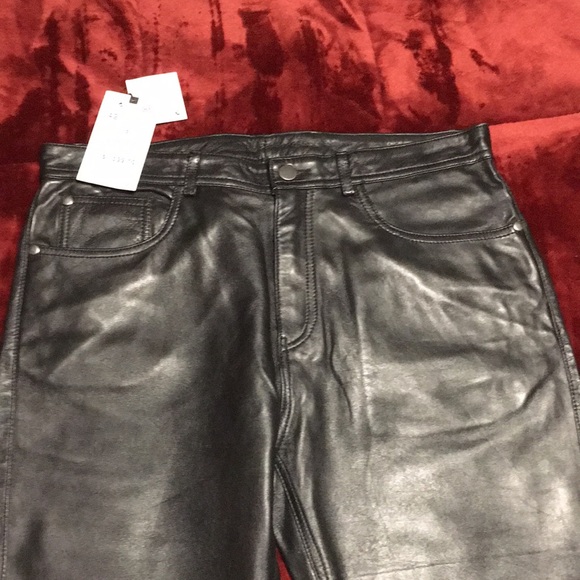 ZARA LIMITED EDITION COLLECTION NWT REAL LEATHER SKINNY FIT JEANS SIZE 32 - Picture 3 of 10